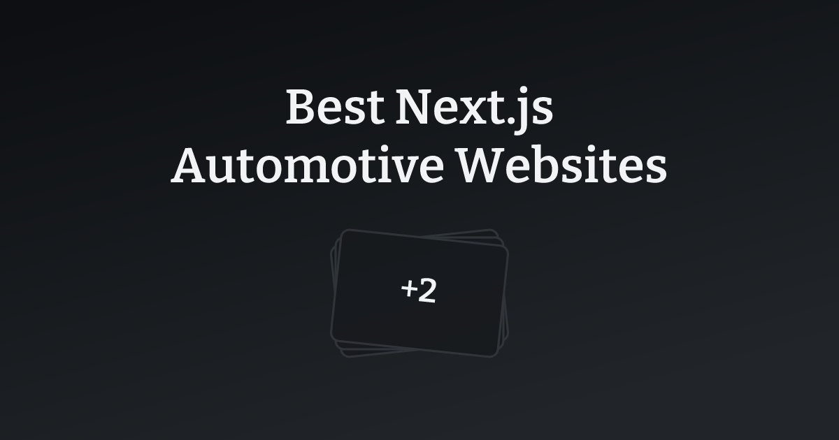 Best Next.js Automotive Websites with count