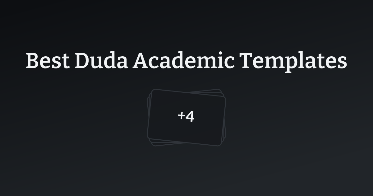 Best Duda Academic Templates with count