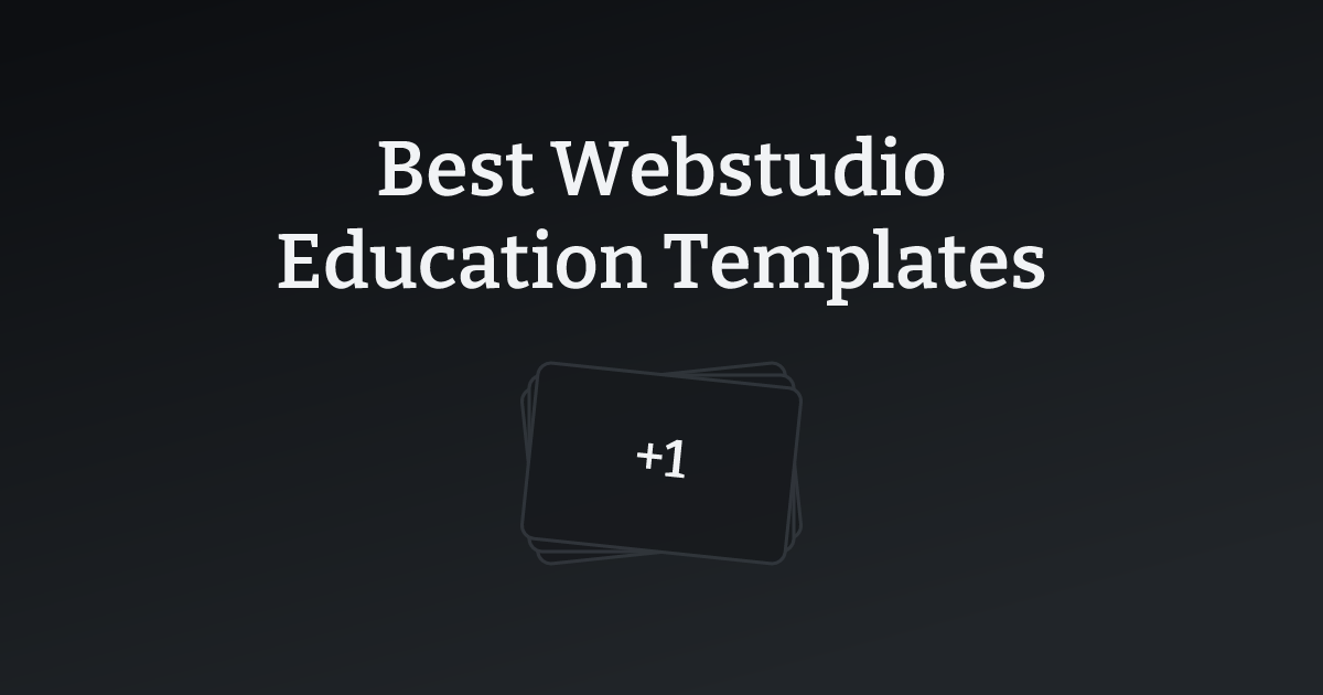 Best Webstudio Education Templates with count