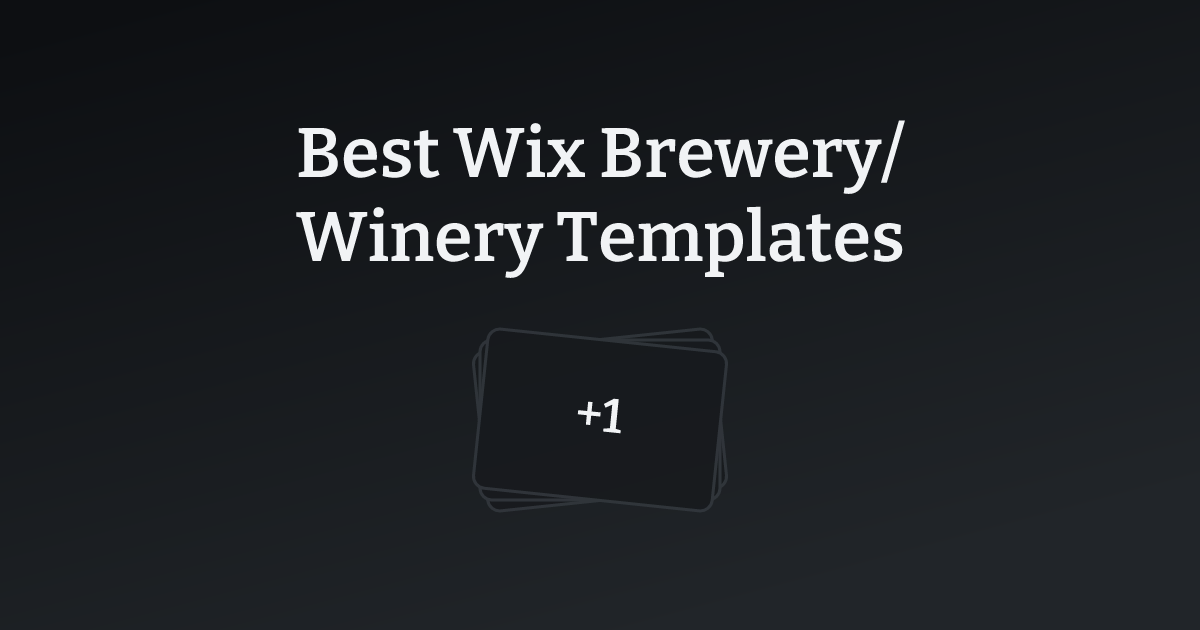 Best Wix Brewery/Winery Templates with count