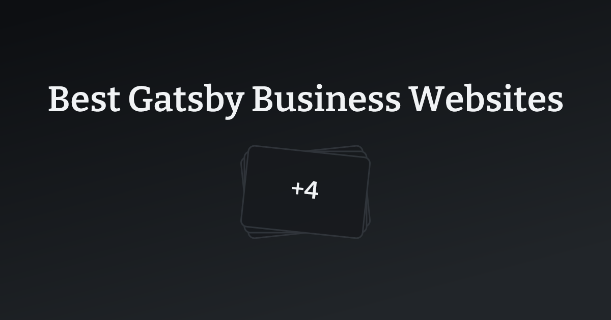Best Gatsby Business Websites with count