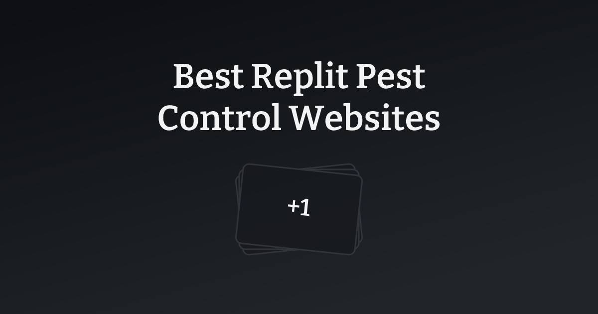 Best Replit Pest Control Websites with count