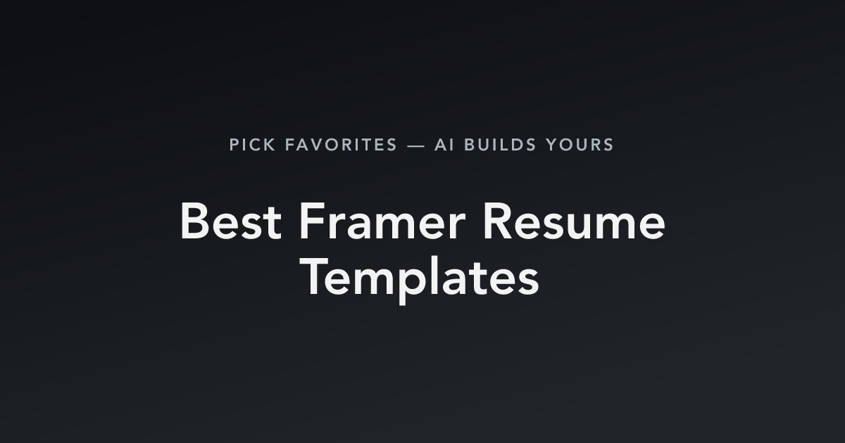 Best Framer Resume Templates with count