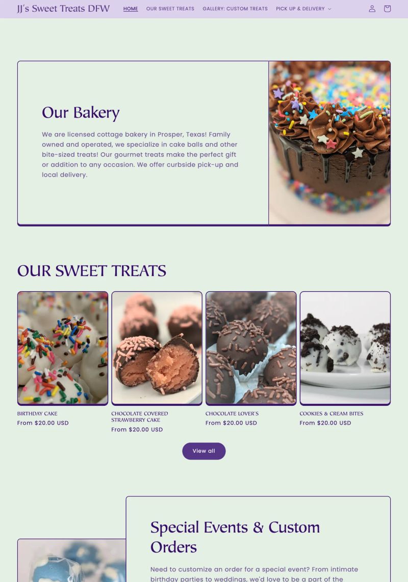 JJ's Sweet Treats DFW screenshot