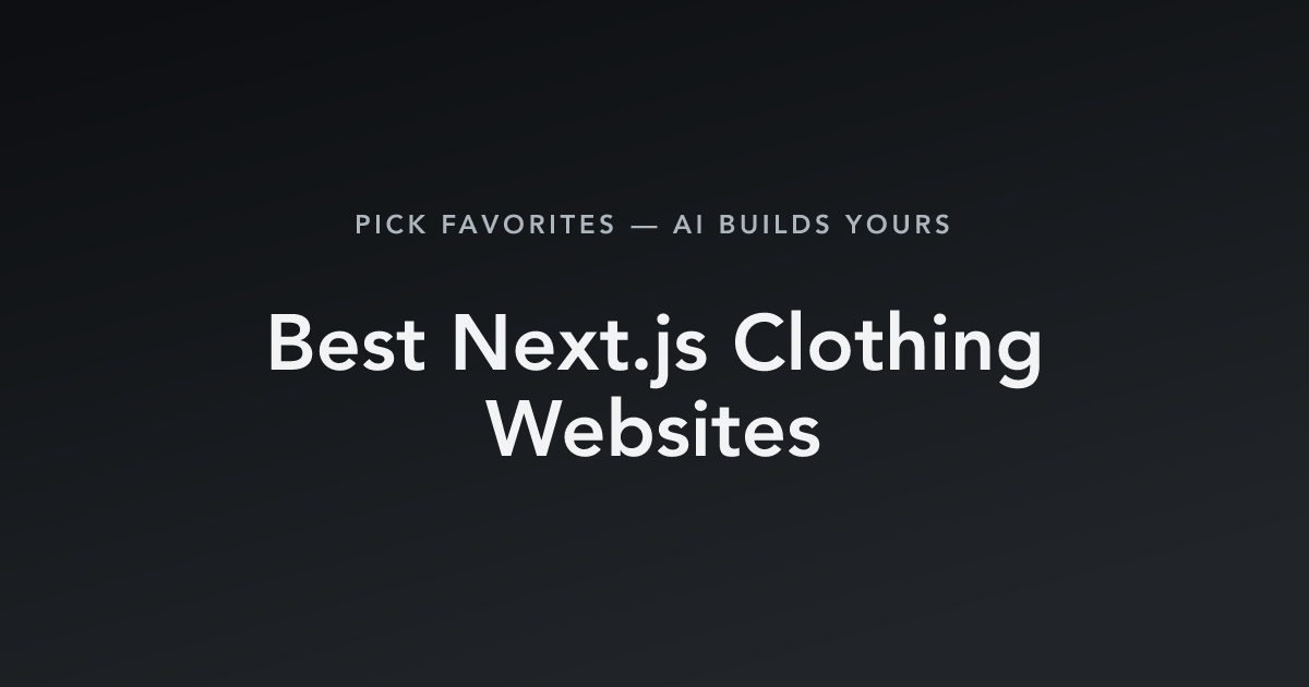 Best Next.js Clothing Websites with count