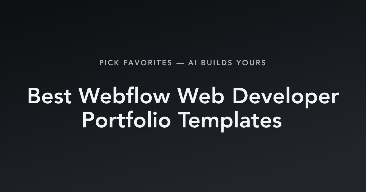 Best Webflow Web Developer Portfolio Templates with count