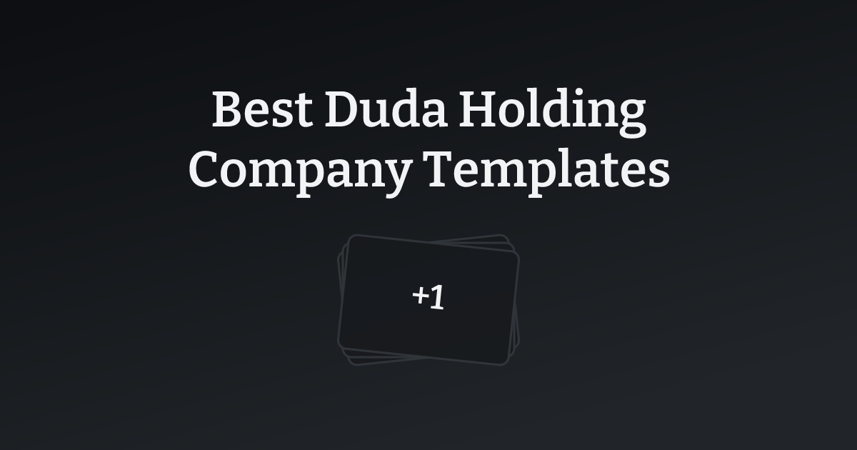 Best Duda Holding Company Templates with count