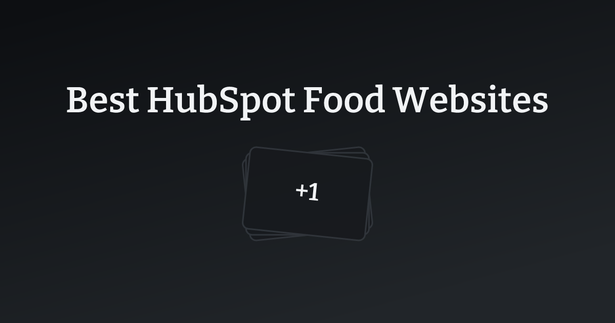 Best HubSpot Food Websites with count