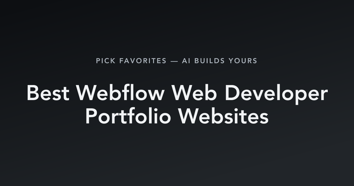 Best Webflow Web Developer Portfolio Websites with count