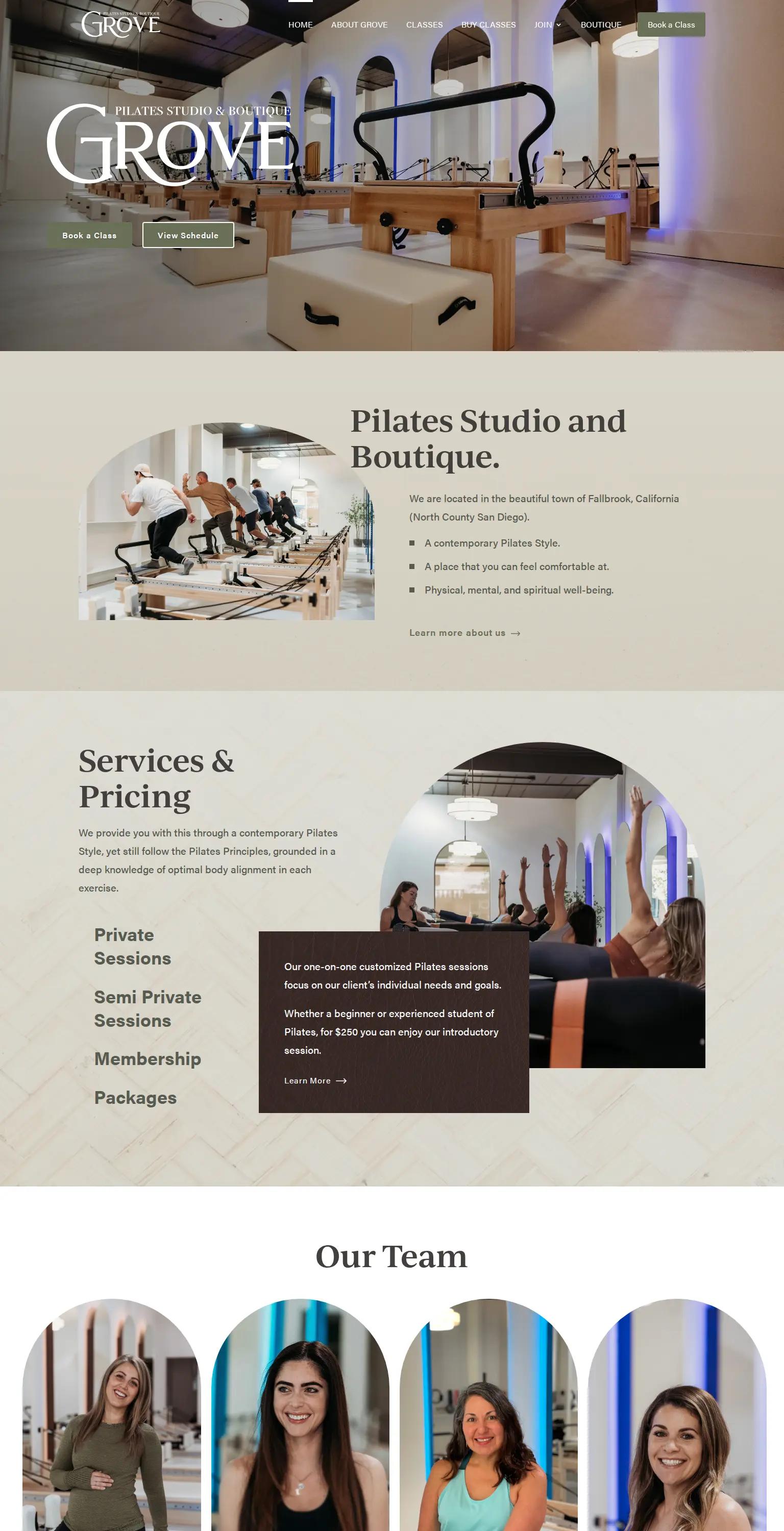 Grove Pilates and Boutique screenshot