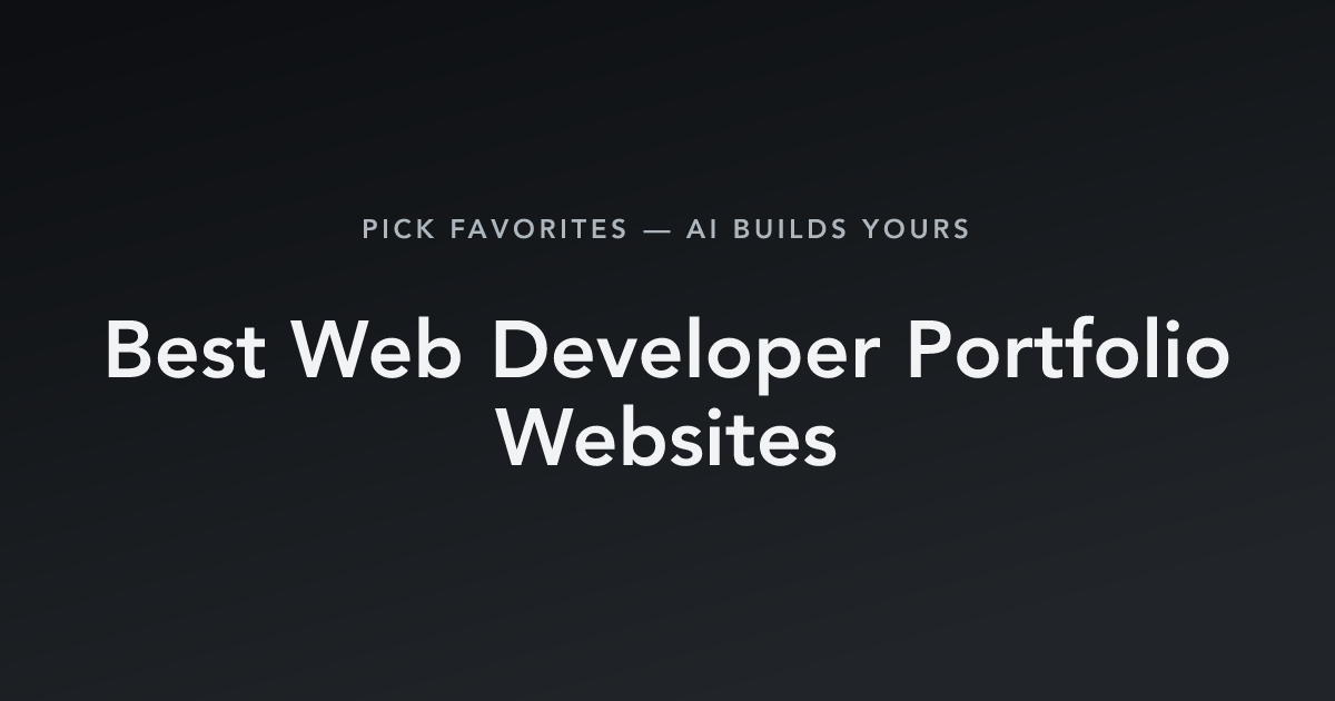 Best Web Developer Portfolio Websites with count