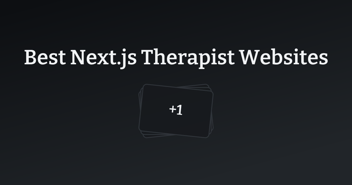 Best Next.js Therapist Websites with count