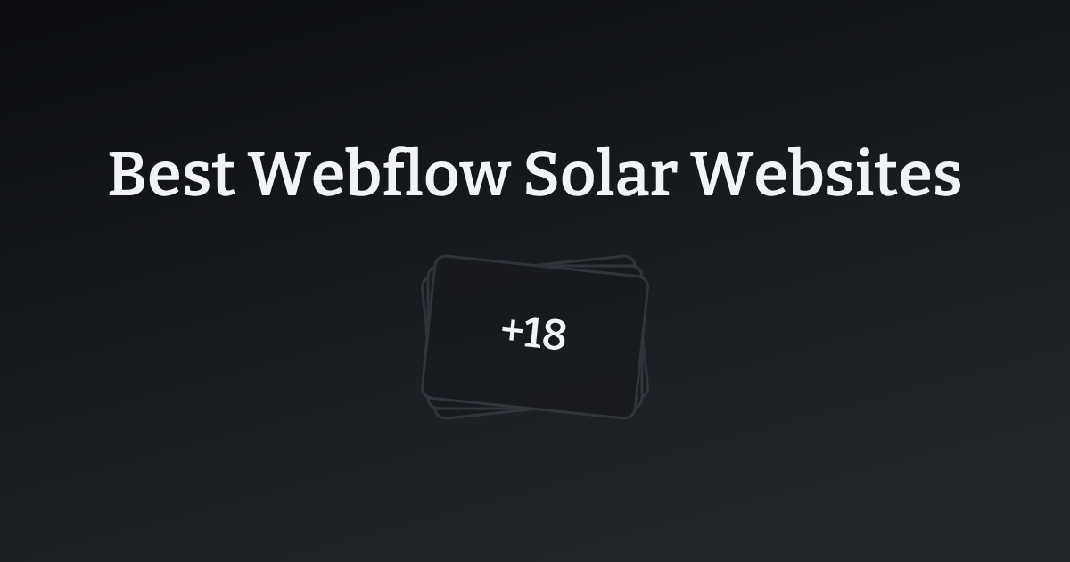 Best Webflow Solar Websites with count