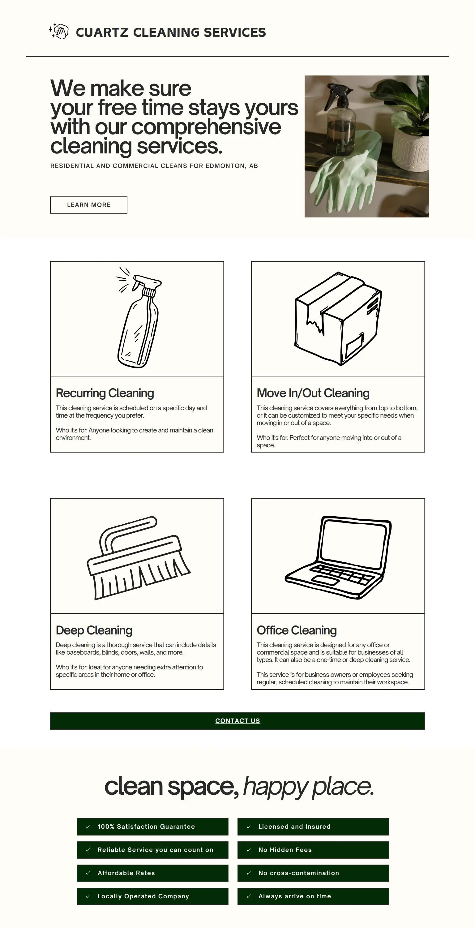 Cuartz Cleaning Services screenshot