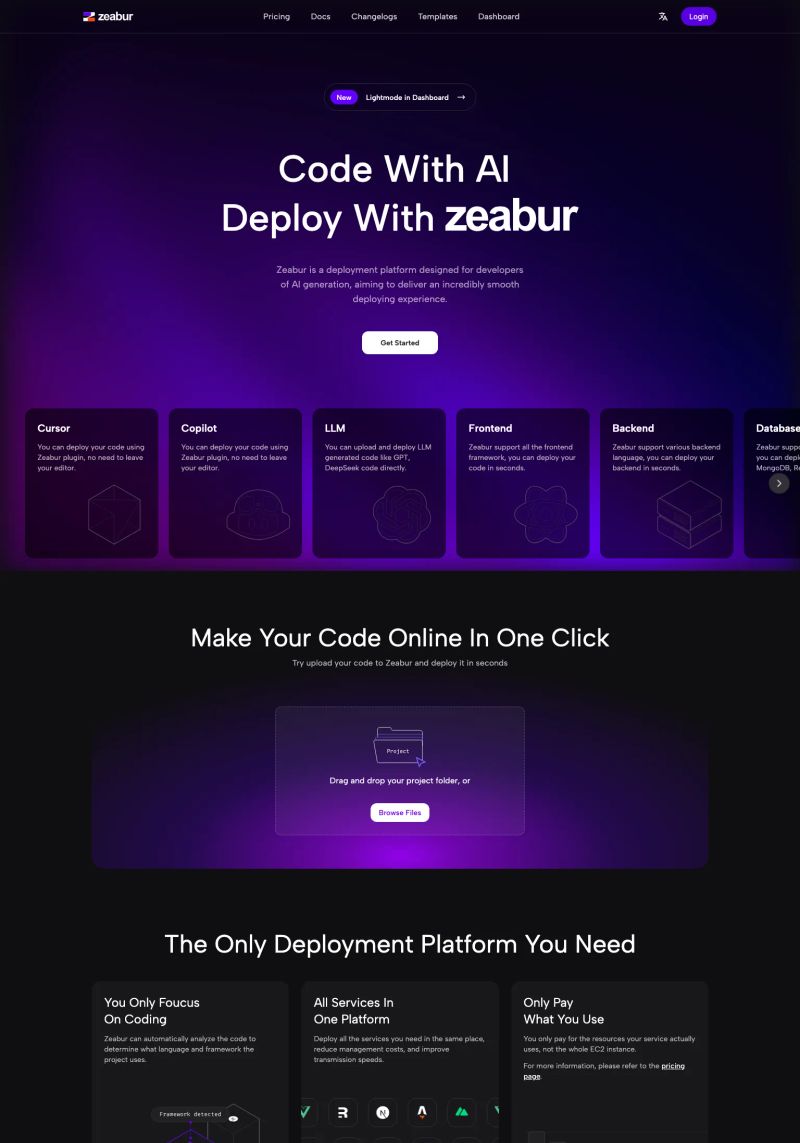 Zeabur screenshot