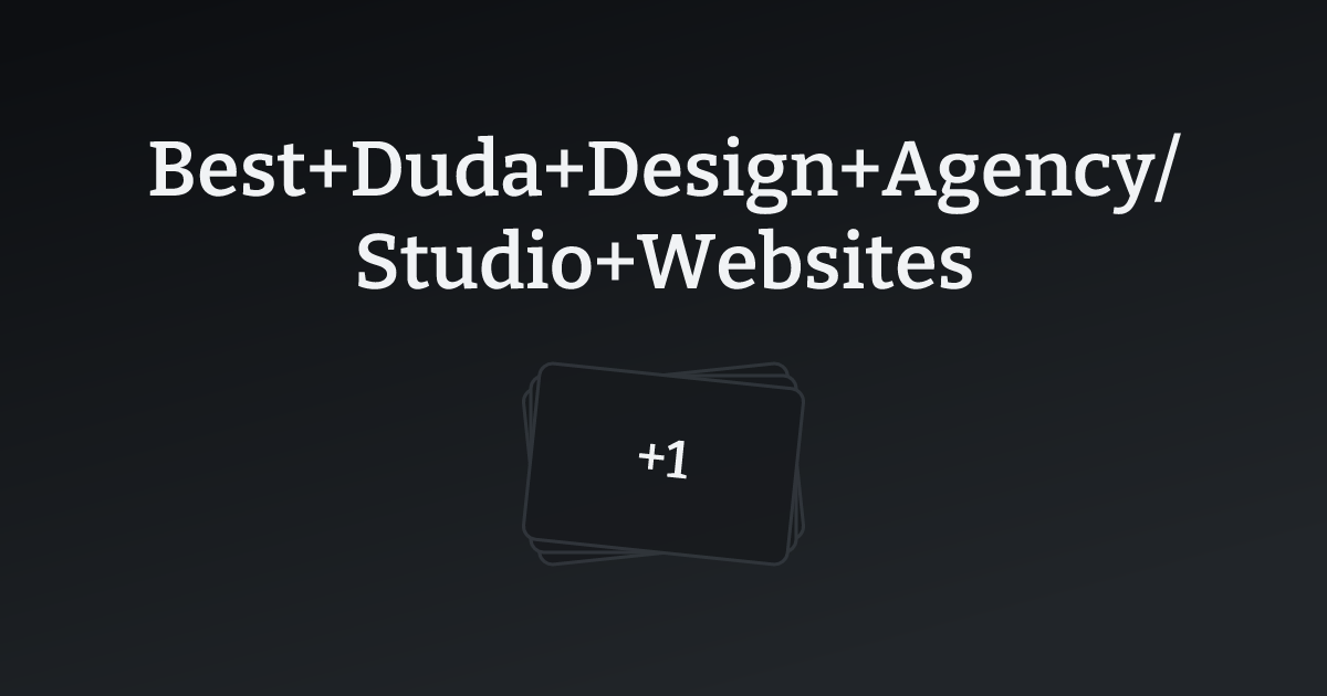 Best Duda Design Agency/Studio Websites with count