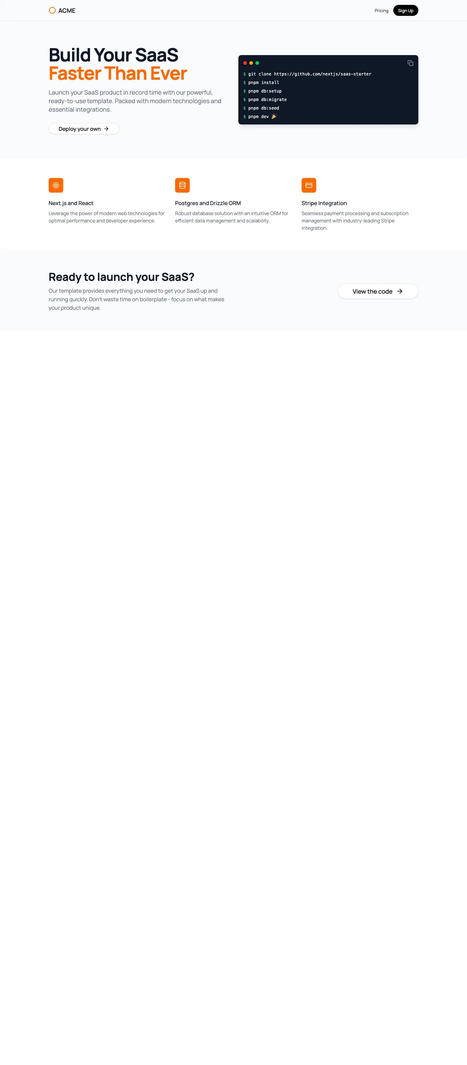 Next.js Saas Starter screenshot