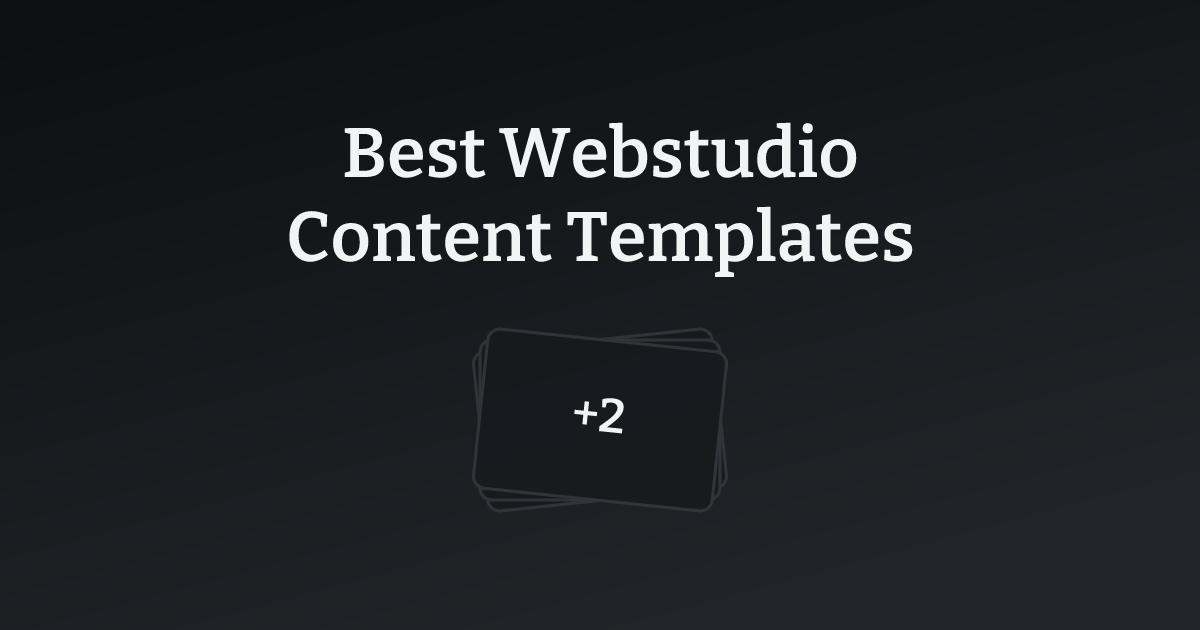 Best Webstudio Content Templates with count