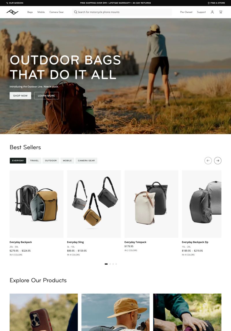 Peak Design screenshot