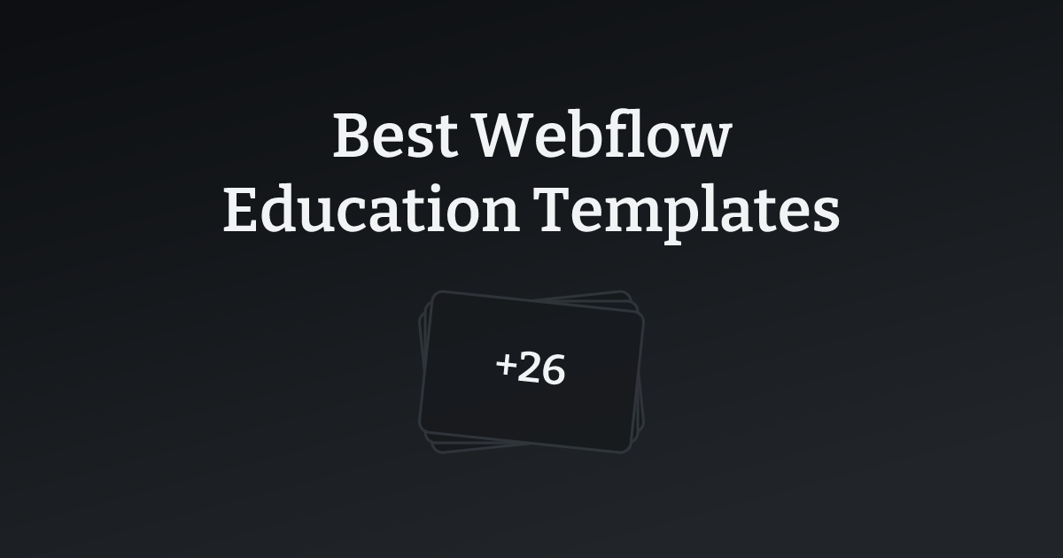 Best Webflow Education Templates with count