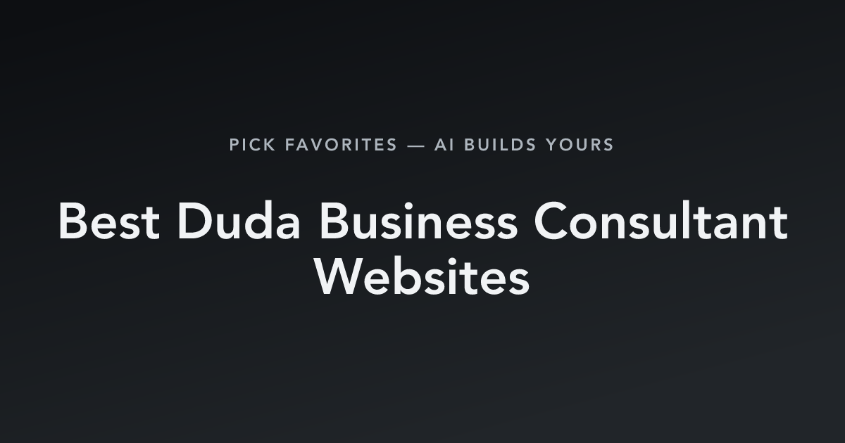 Best Duda Business Consultant Websites with count