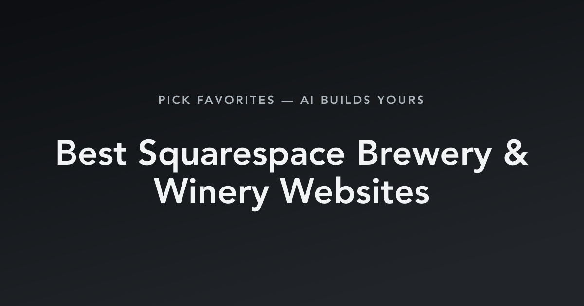 Best Squarespace Brewery & Winery Websites with count