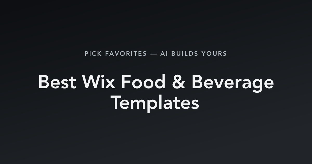 Best Wix Food & Beverage Templates with count