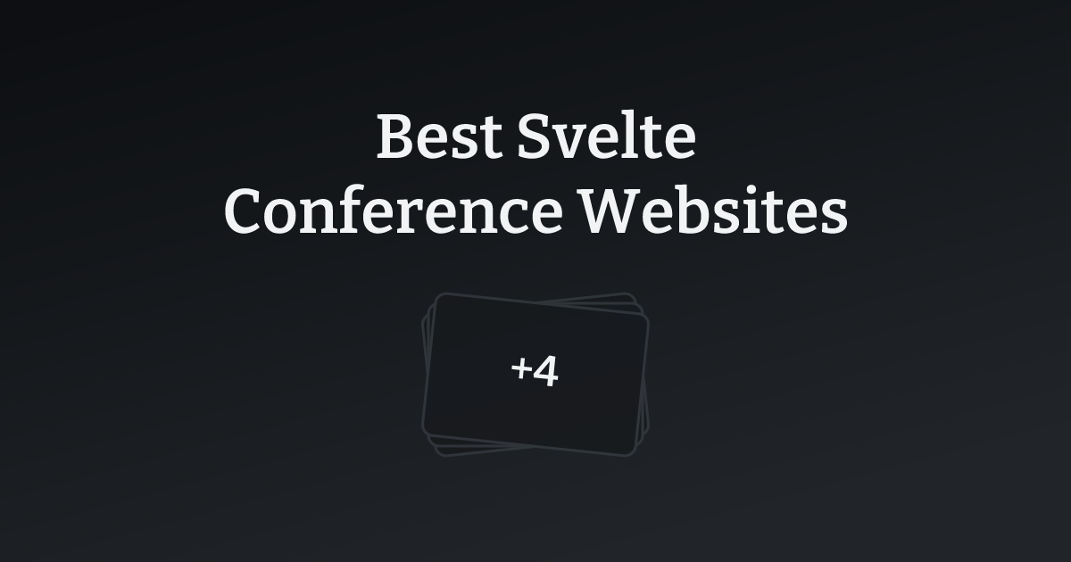 Best Svelte Conference Websites with count