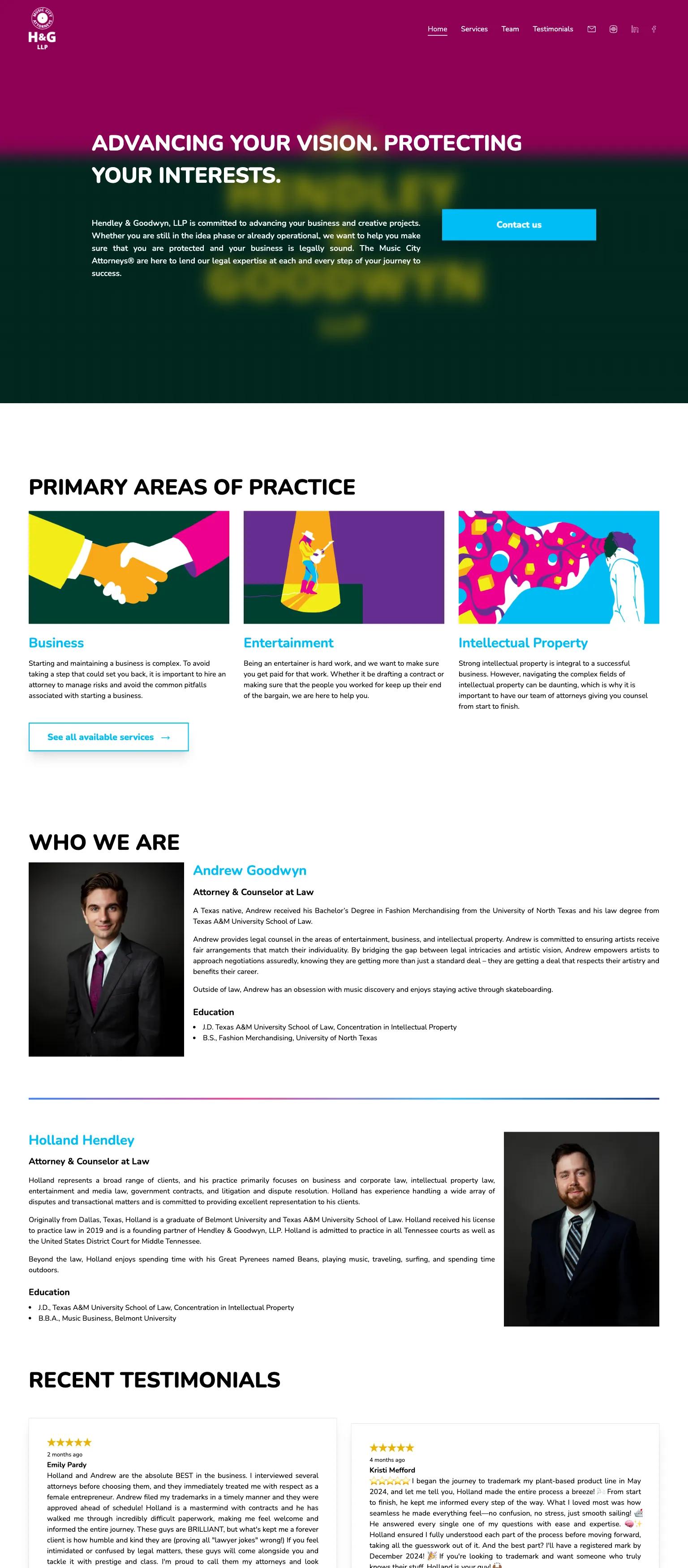 Hendley & Goodwyn, LLP screenshot