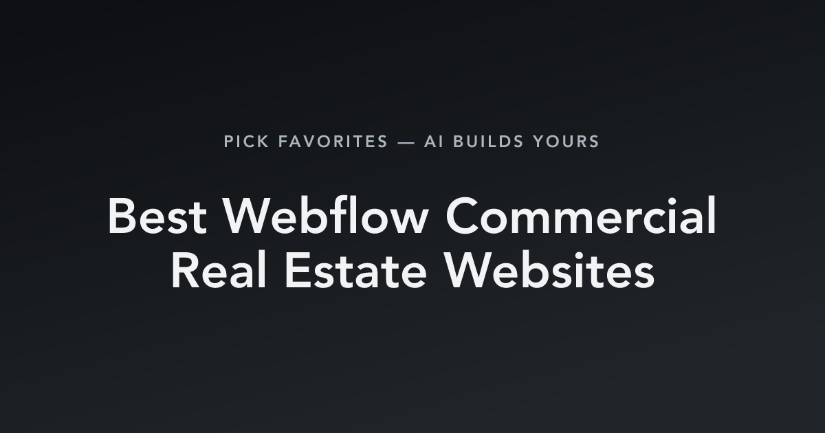Best Webflow Commercial Real Estate Websites with count