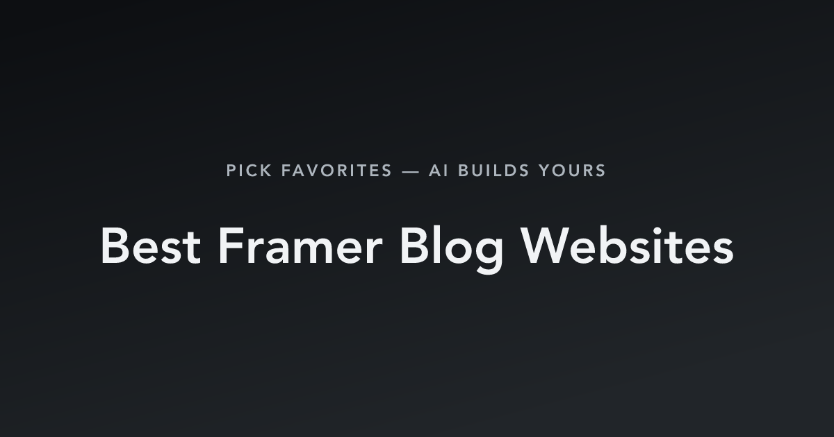 Best Framer Blog Websites with count