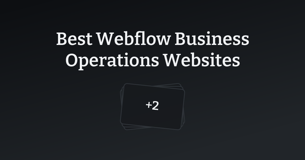 Best Webflow Business Operations Websites with count