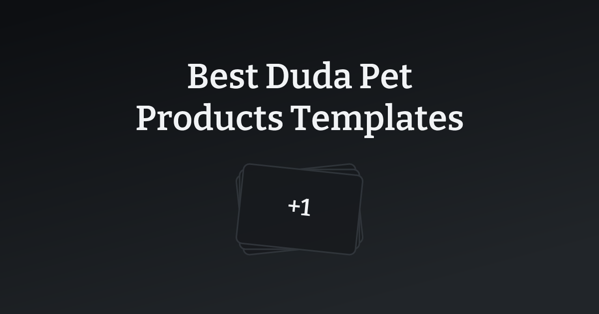 Best Duda Pet Products Templates with count