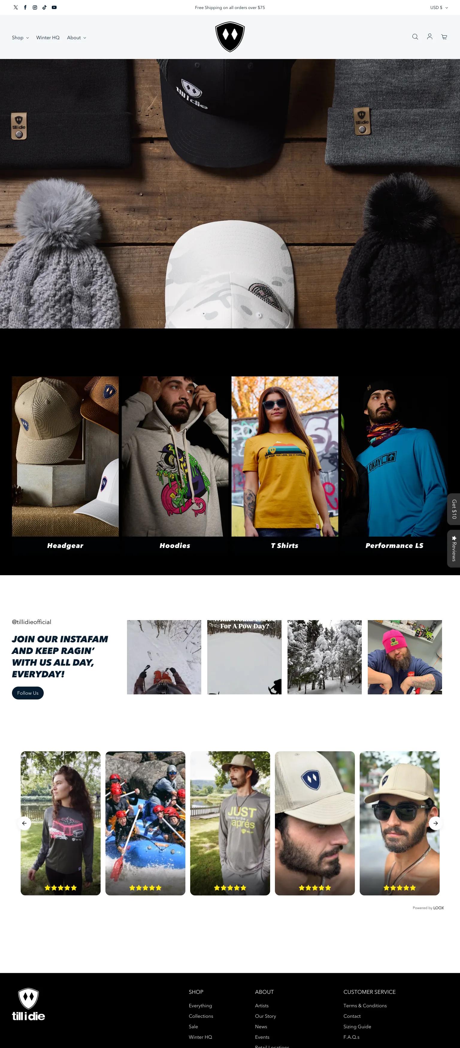 Till I Die Apparel screenshot