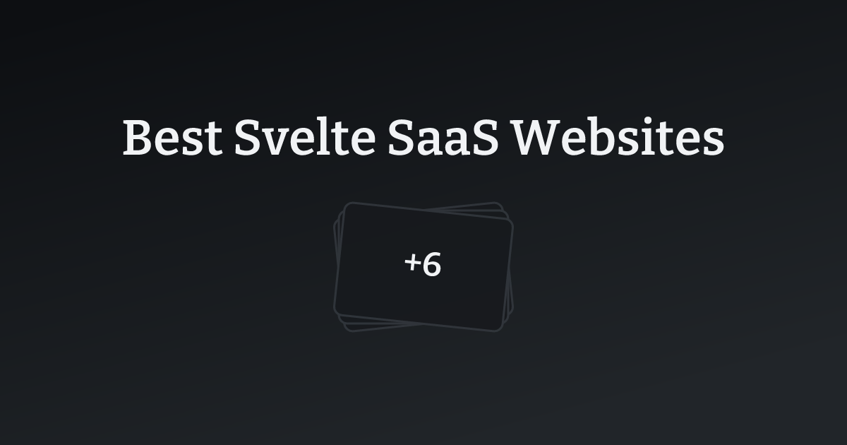 Best Svelte SaaS Websites with count