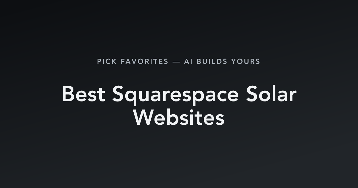 Best Squarespace Solar Websites with count