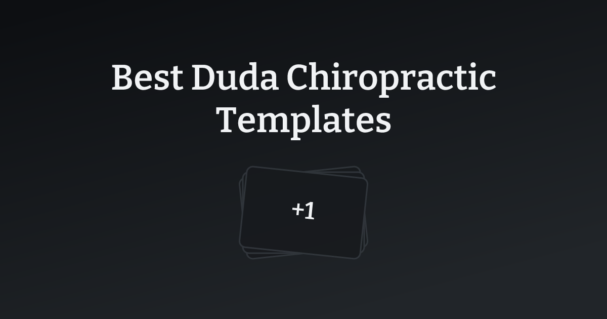 Best Duda Chiropractic Templates with count