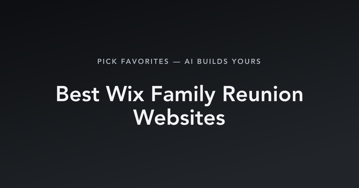 Best Wix Family Reunion Websites with count