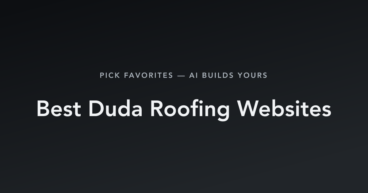 Best Duda Roofing Websites with count