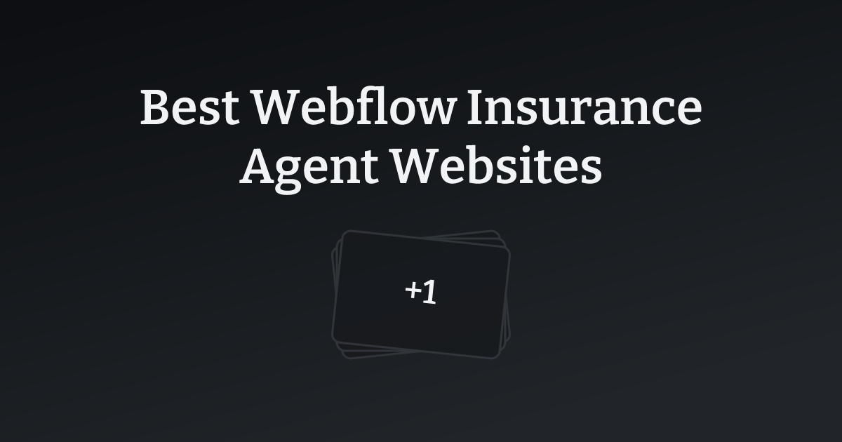 Best Webflow Insurance Agent Websites with count