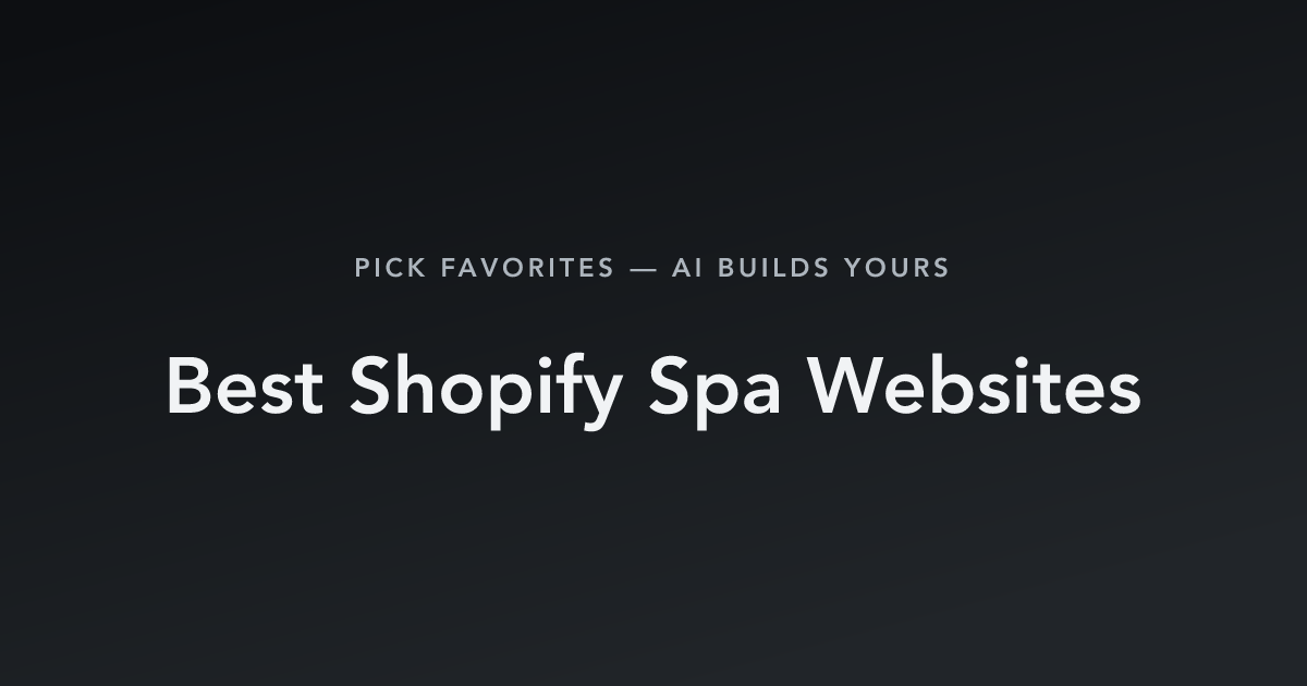 Best Shopify Spa Websites with count