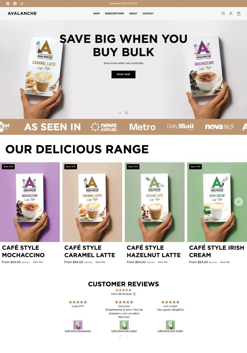 Avalanche Coffee screenshot