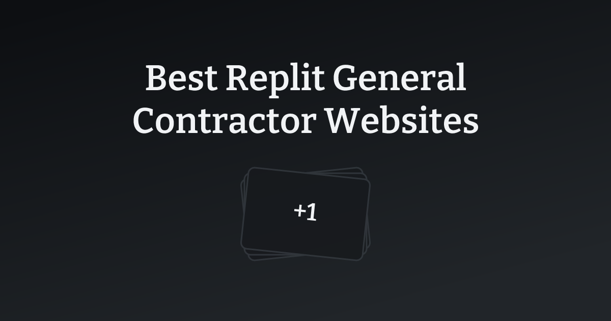 Best Replit General Contractor Websites with count