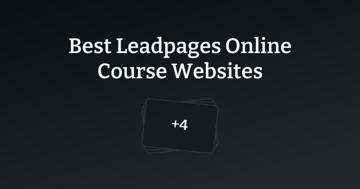 Best Leadpages Online Course Websites with count
