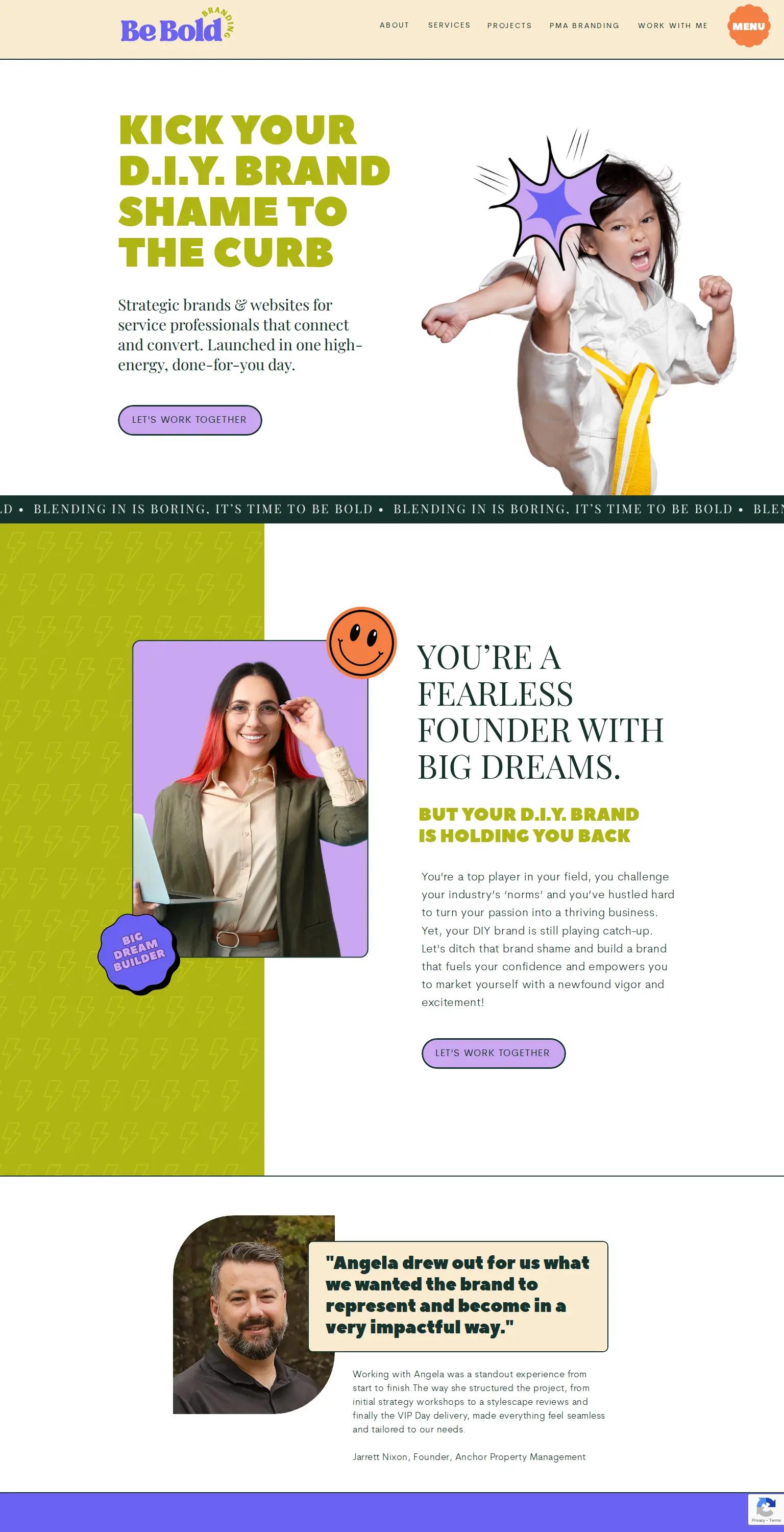 Be Bold Branding screenshot