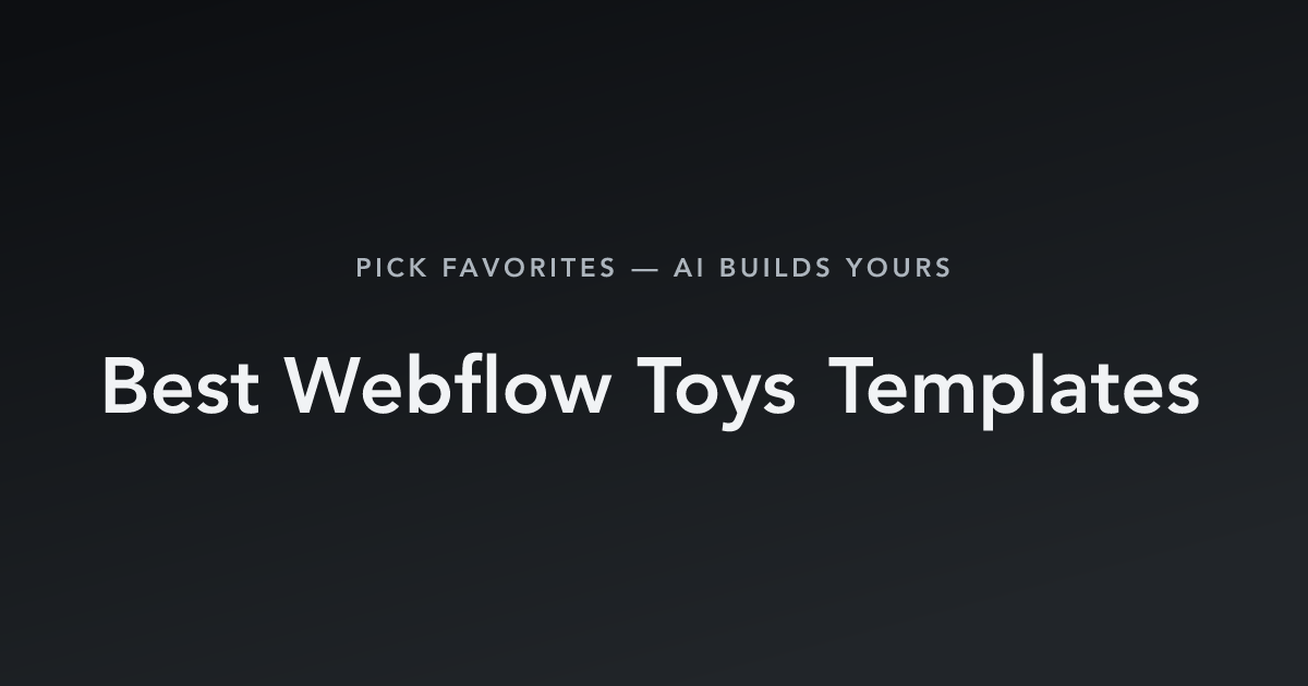 Best Webflow Toys Templates with count
