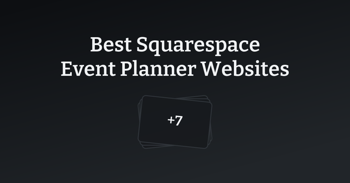 Best Squarespace Event Planner Websites with count