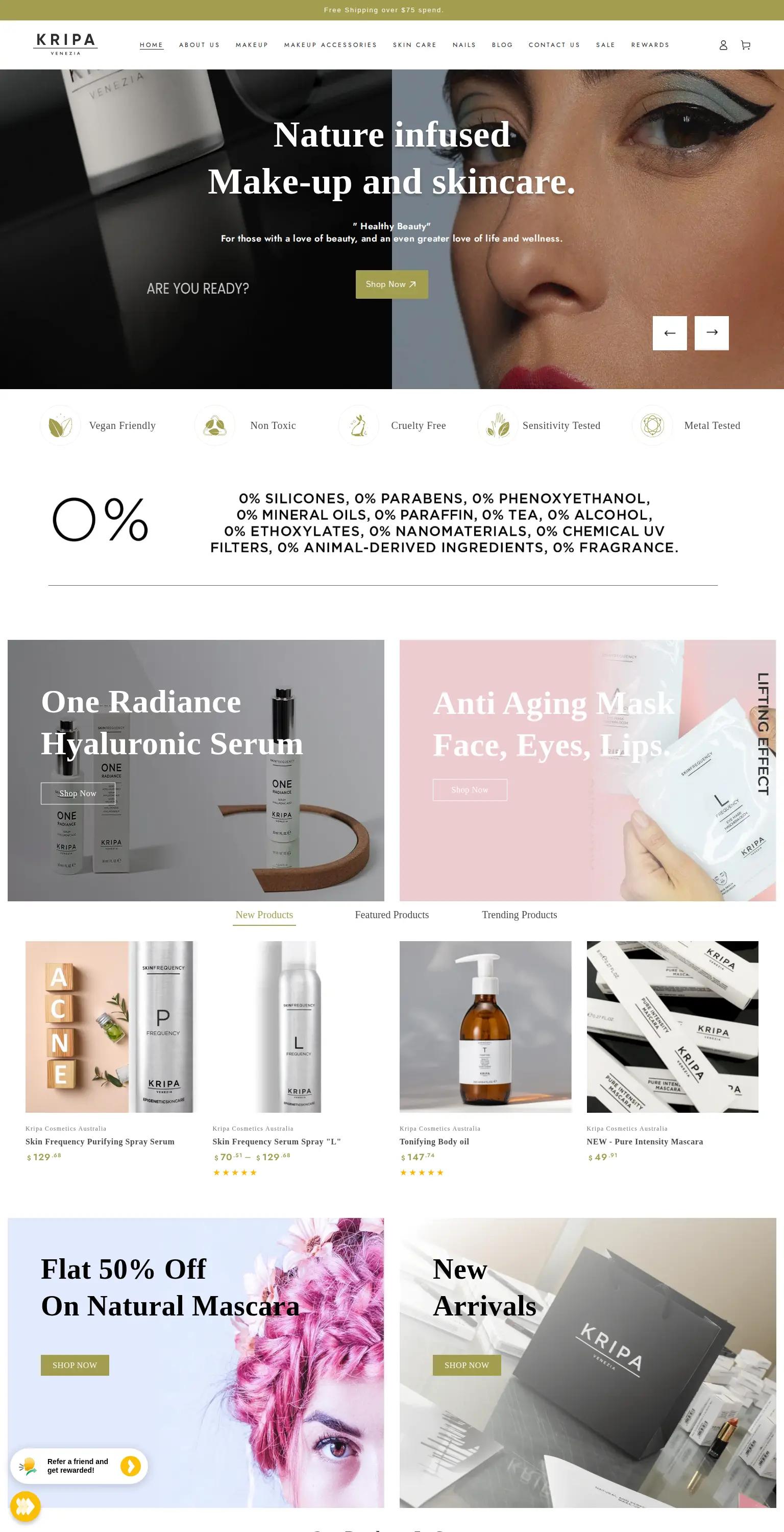 Kripa Cosmetics Australia screenshot