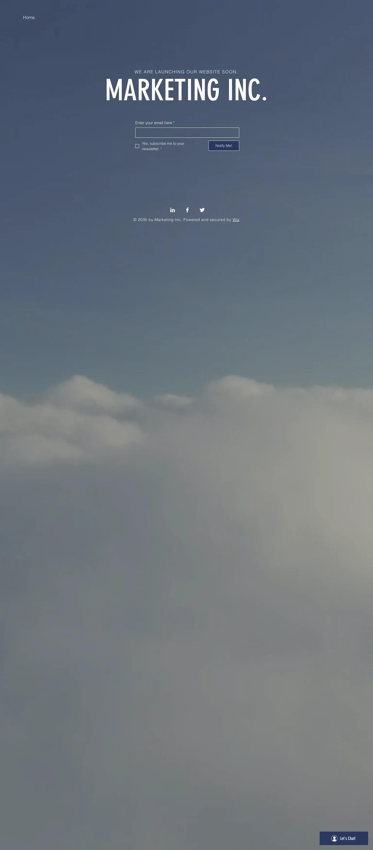 Coming Soon Landing Page screenshot