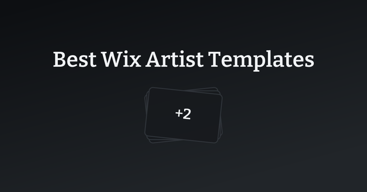 Best Wix Artist Templates with count